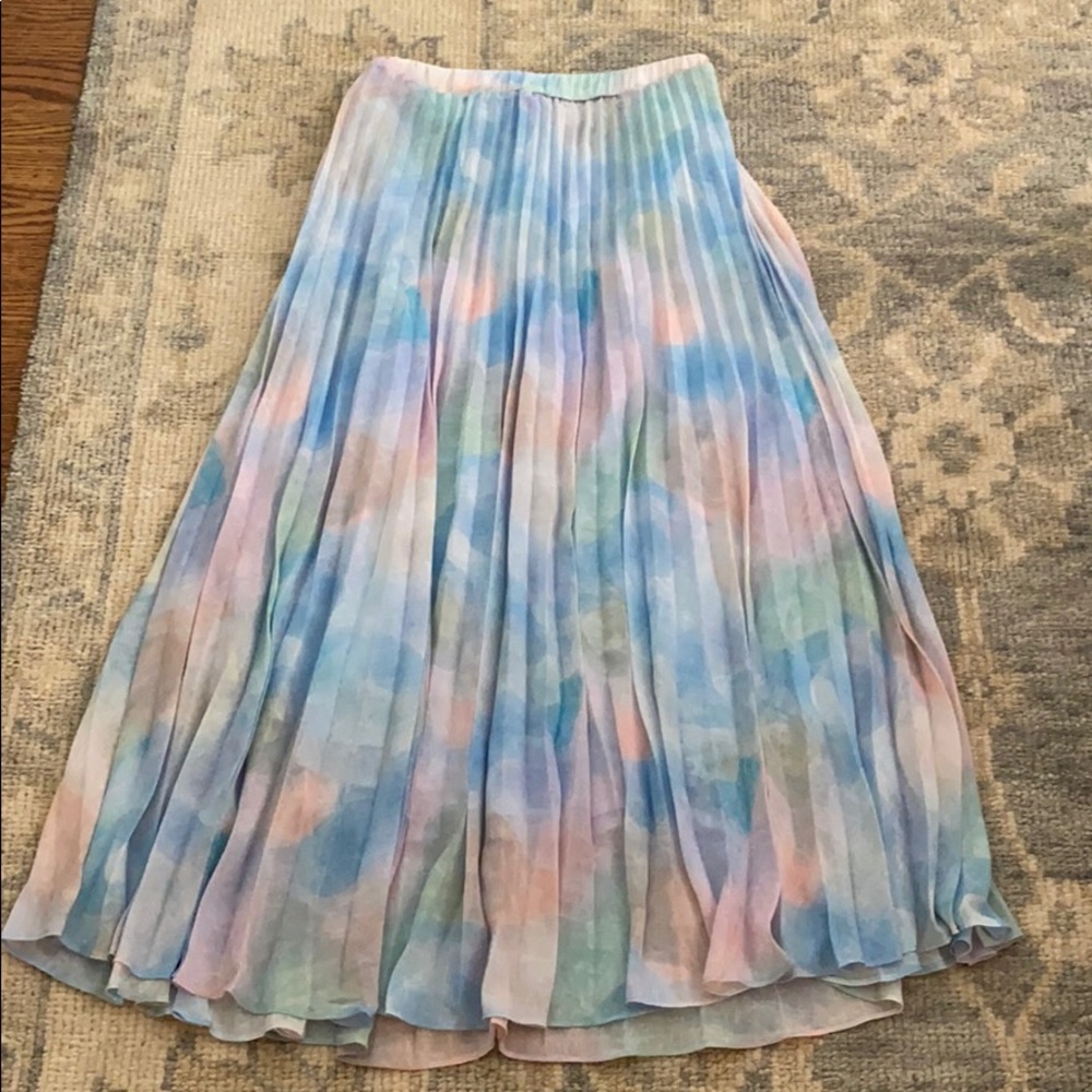 Watercolor FRENCH Paris pleated skirt - size med
